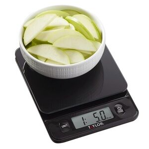 Taylor Glass Top Black Digital Food Scale with Touch Controls, 11 lb Capacity